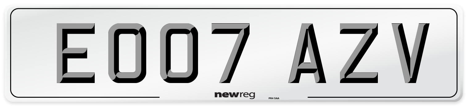 EO07 AZV Number Plate from New Reg